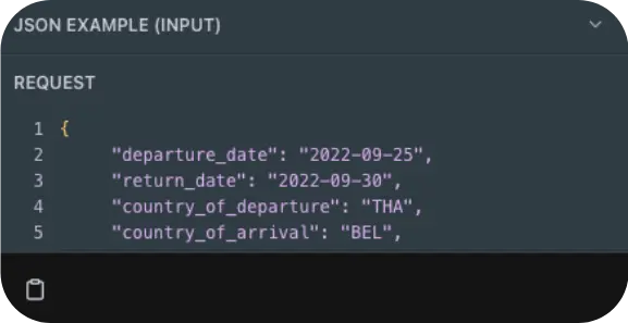 JSON example Insurte API example for partners