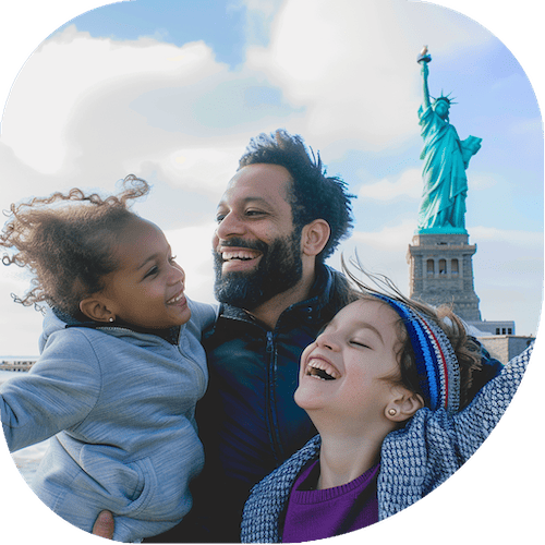 US travel Family visiting the US from abroad