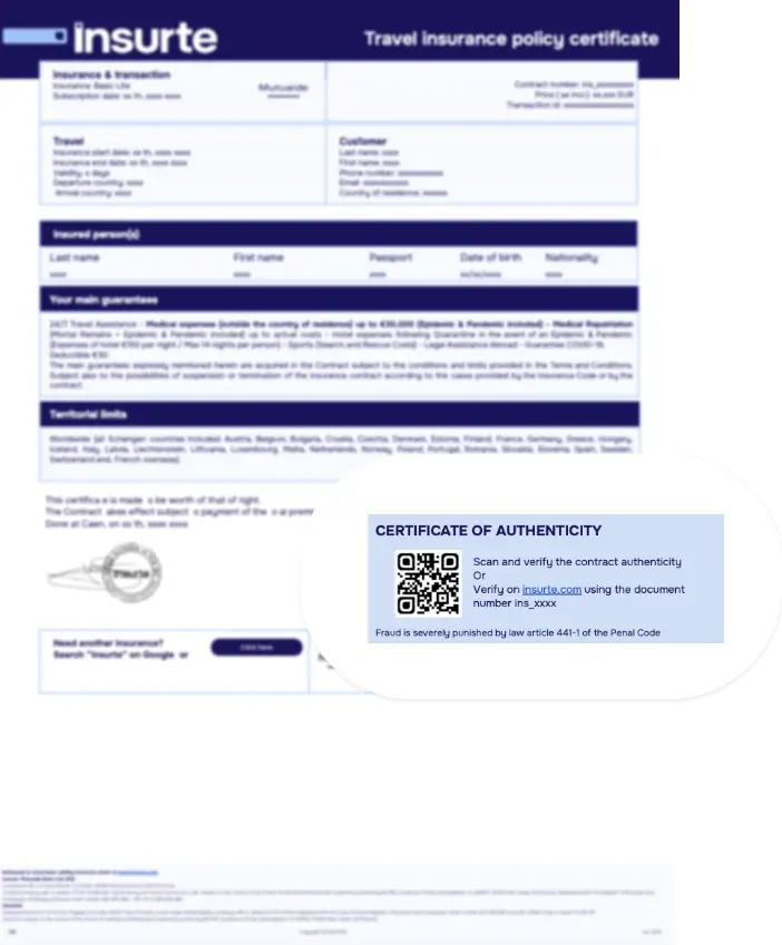 Contract example Example of Insurte certificate of authenticity