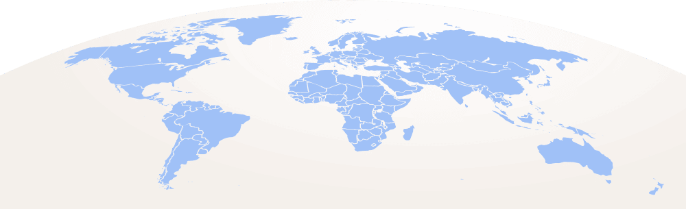 Branded worldwide globe representing Insurte’s global travel insurance coverage. Light purple and white